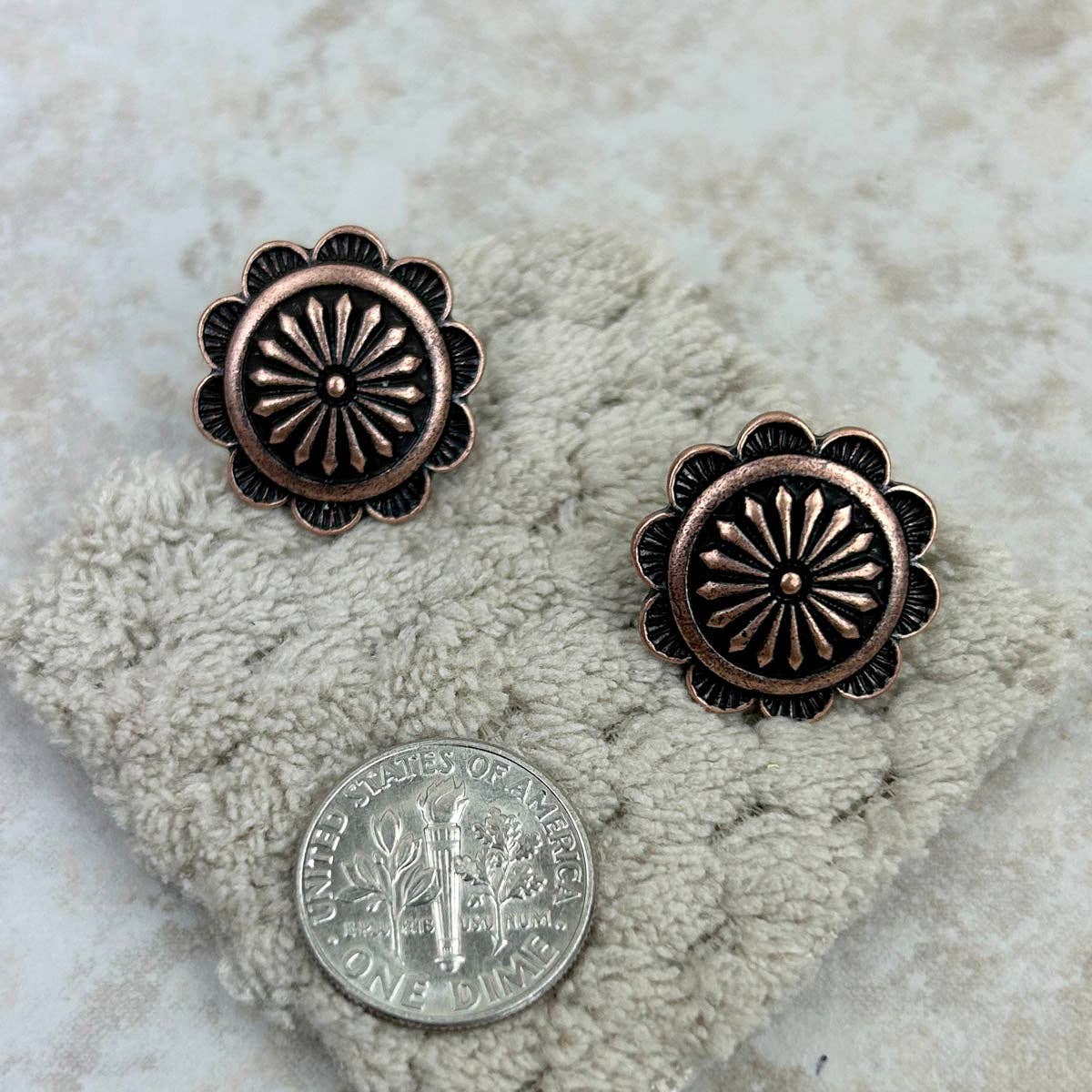 Copper Concho Earrings